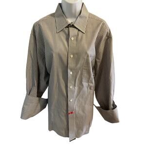 Tasso Elba Men's Striped Button-Down Dress Shirt – Size 17 (32/33)